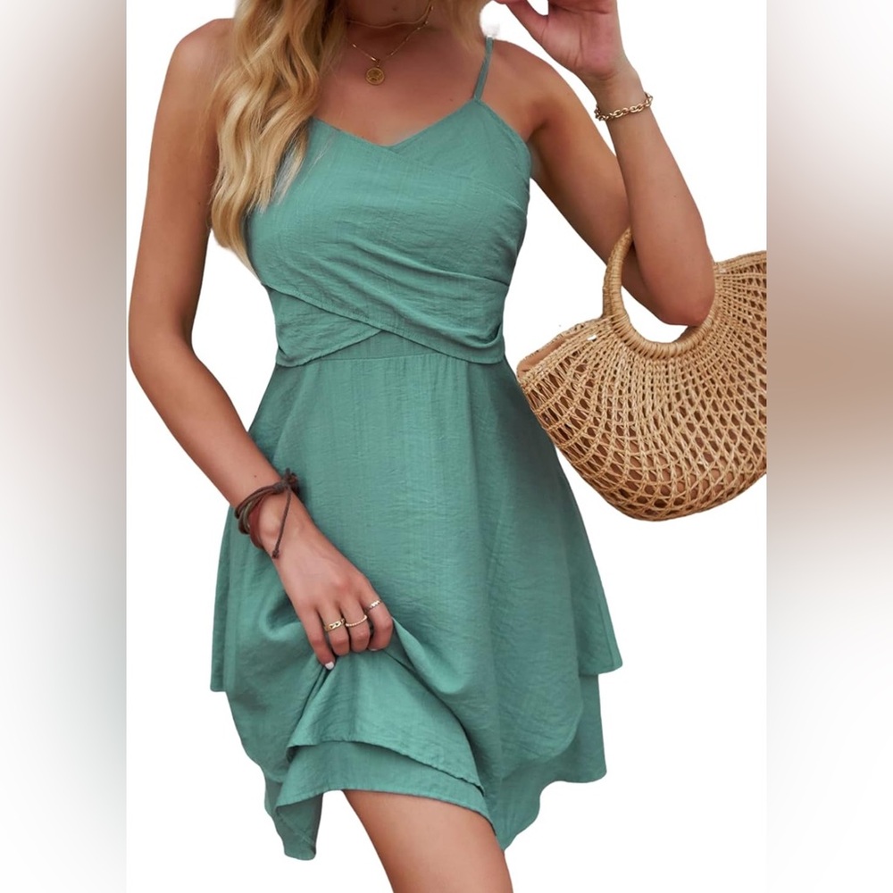 CUPSHE Ruffled Hem Faux Wrap Dress
